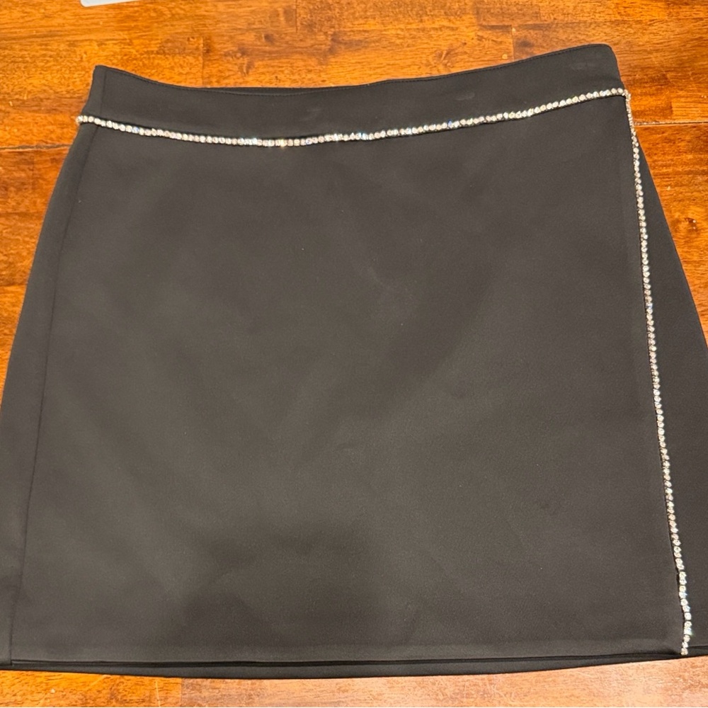 Good American Black Mini Skirt with Sparkling Details